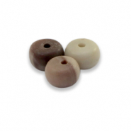 Rondell Natursteinperlen 6x4mm Multicolour stone grey