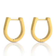 Stainless Steel - Rostfrei Stahl Ohrringe Horseshoe Gold