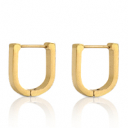 Stainless Steel - Rostfrei Stahl Ohrringe Horseshoe Gold