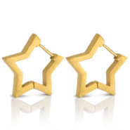 Stainless Steel - Rostfrei Stahl Ohrringe Star Gold