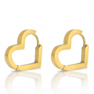 Stainless Steel - Rostfrei Stahl Ohrringe Heart Gold