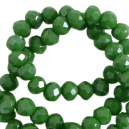 Facetten Top Glas Perlen 6x4mm Rondellen Cadmium green-pearl shine coating