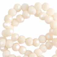 Facetten Top Glas Perlen 6x4mm Rondellen Pristine beige-pearl shine coating