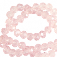 Facetten Top Glas Perlen 6x4mm Rondellen Primrose pink-pearl shine coating