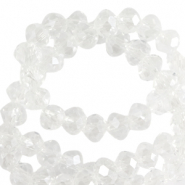 Facetten Top Glas Perlen 6x4mm Rondellen Crystal-pearl shine coating