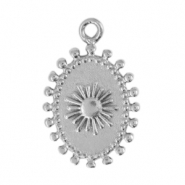Anh&auml;nger Metall DQ Oval Antik silber (Nickelfrei)