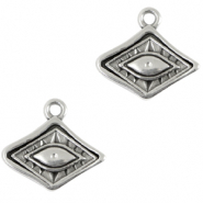 Anh&auml;nger Metall DQ Rhombus mit Auge Antik silber (Nickelfrei)