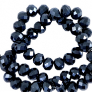 Facetten Top Glas Perlen 6x4mm Rondellen Interstellar blue-pearl shine coating