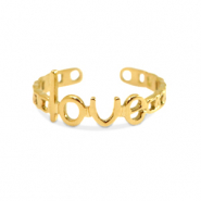 Stainless Steel - Rostfrei Stahl Ringe Love Gold