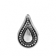 Perlen Metallook Drop Deco Antik silber