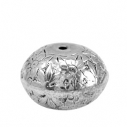 Perlen Metallook Disc Flower Antik silber