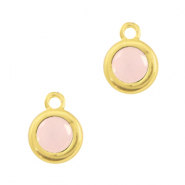 Anh&auml;nger aus Kristallglas 4mm Rose alabaster-gold
