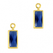 Anh&auml;nger aus Kristallglas Rectangle Royal blue-gold