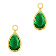 Anh&auml;nger aus Kristallglas Drop Classic green-gold