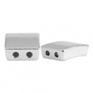 Perle Metall DQ Duo Beads rectangle Antik silber (Nickelfrei)