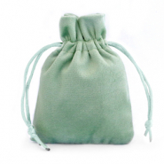 Velvet Schmuck Beutel Green ash