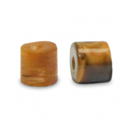 Disc Natursteinperlen Tigerauge 3x2mm Golden brown