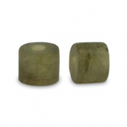 Disc Natursteinperlen Quarz 3x2mm Moss green