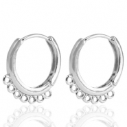 TQ Metall Brass Ohrringe Creolen Silver