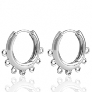 TQ Metall Brass Ohrringe Creolen Silver