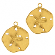 Anhänger aus Stainless Steel - Rostfreiem Stahl Flower Gold