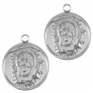 Anhänger aus Stainless Steel - Rostfreiem Stahl Lion Silber