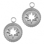 Anhänger aus Stainless Steel - Rostfreiem Stahl Star Silber