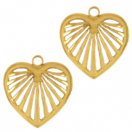 Anhänger aus Stainless Steel - Rostfreiem Stahl Heart Gold