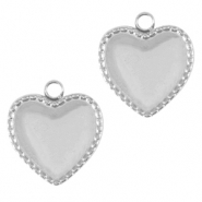 Anhänger aus Stainless Steel - Rostfreiem Stahl Heart Silber