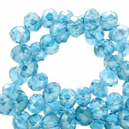 Facetten Top Glas Perlen 6x4mm Rondellen Lagoon blue-pearl shine coating