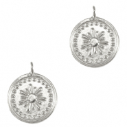 Anh&auml;nger Metall DQ flower Antik silber (Nickelfrei)