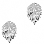 Anhänger aus Stainless Steel - Rostfreiem Stahl leaf Silver