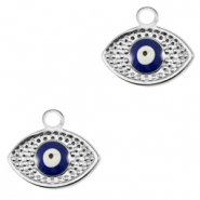 Anhänger aus Stainless Steel - Rostfreiem Stahl eye of providence Enamel Silver-blue