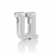 Perle Buchstabe Metall DQ U Antik silber (Nickelfrei)