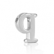 Perle Buchstabe Metall DQ Q Antik silber (Nickelfrei)