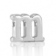 Perle Buchstabe Metall DQ M Antik silber (Nickelfrei)