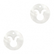 Anh&auml;nger Muschel S&uuml;&szlig;wasserperlmutt Taurus White (Naturliche Farbe Muschel)