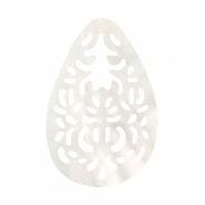 Anh&auml;nger Muschel S&uuml;&szlig;wasserperlmutt Drop White (Naturliche Farbe Muschel)