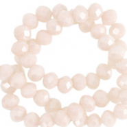 Facetten Top Glas Perlen 4x3 mm Rondellen Buttercream beige-pearl shine coating