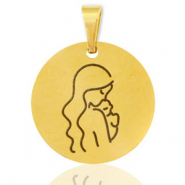 Anhänger aus Stainless Steel - Rostfreiem Stahl mother Gold