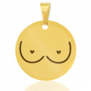 Anhänger aus Stainless Steel - Rostfreiem Stahl breasts Gold