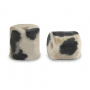 Disc natursteinperlen Dalmatiner Jaspis 4x4mm Greige