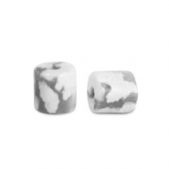 Disc Natursteinperlen Magnesit 2x2mm Marble white