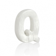 Anh&auml;nger Muschel S&uuml;&szlig;wasserperlmutt Buchstaben Q White (Naturliche Farbe Muschel)