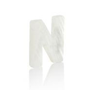 Anh&auml;nger Muschel S&uuml;&szlig;wasserperlmutt Buchstaben N White (Naturliche Farbe Muschel)