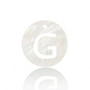 Anh&auml;nger Muschel S&uuml;&szlig;wasserperlmutt Buchstaben G White (Naturliche Farbe Muschel)