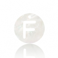 Anh&auml;nger Muschel S&uuml;&szlig;wasserperlmutt Buchstaben F White (Naturliche Farbe Muschel)