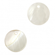 Anh&auml;nger Muschel S&uuml;&szlig;wasserperlmutt 8mm White (Naturliche Farbe Muschel)