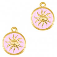 Anh&auml;nger Metall DQ Sun Gold-lilac rose (nikkelvrij)