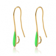 Zubeh&ouml;r Metall DQ Ohrringe Gold-neon green (Nickelfrei)